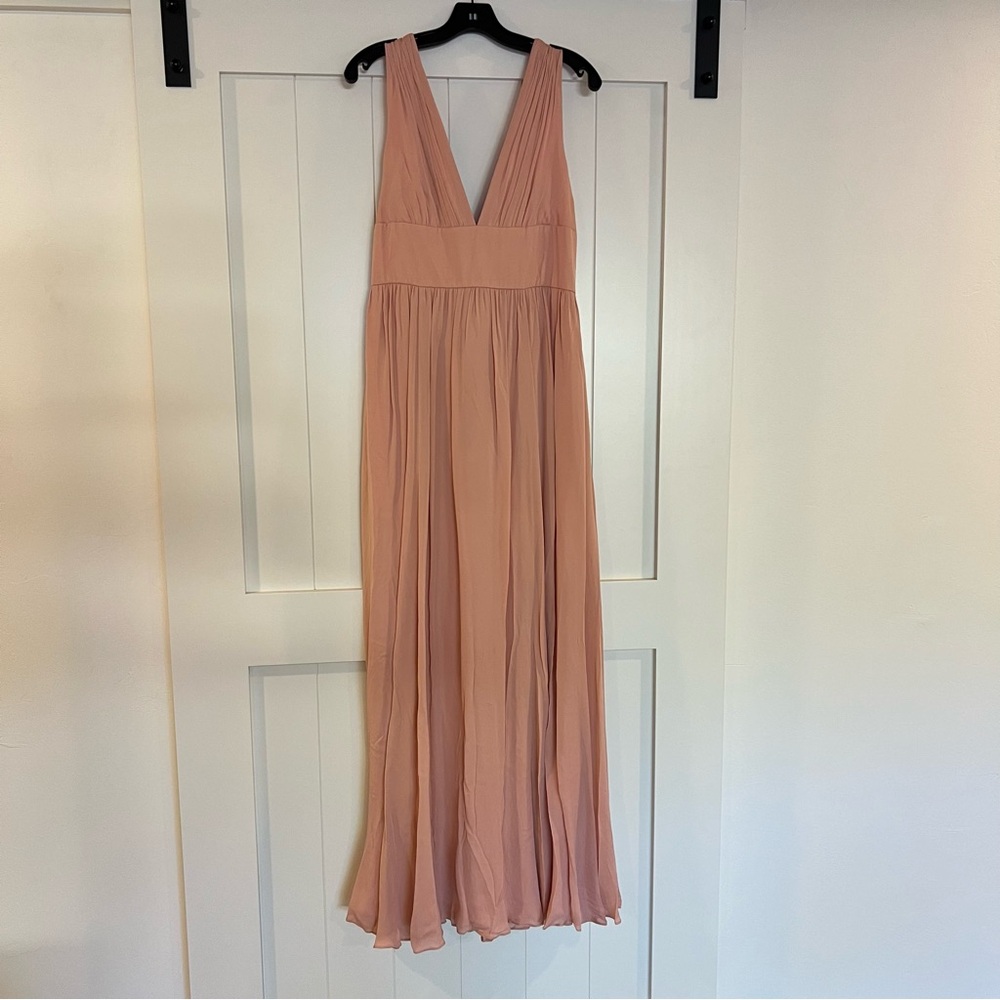 Silk Tie Waist Gown in Bisque